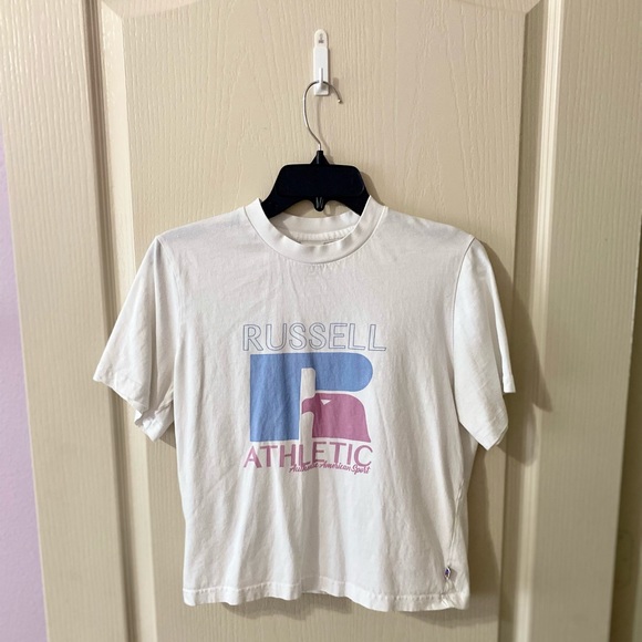 Russel Athletic Women’s Mid-Crop Graphic Tee Shirt - Picture 1 of 4